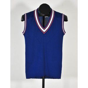 70s Blue Knit Sweater Vest Size L